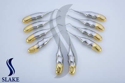 Dental Elevators Extraction Root Elevator 10 Pcs Dental Instruments Finger Gold