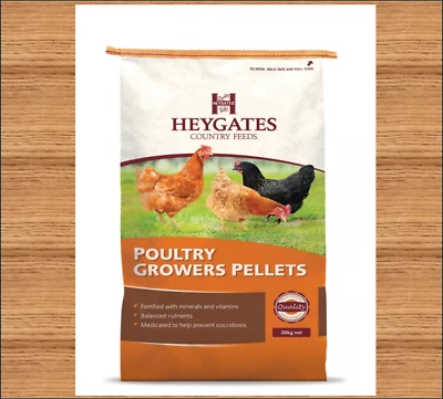 Heygates Poultry Grower Pellets 20kg Chicken Poultry Food Complete Hen Feed