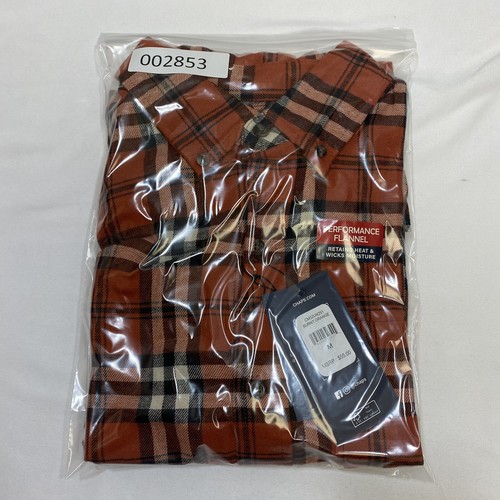 Chaps Ralph Lauren Shirt Men's Medium Performance Flannel Long Sleeve Orange NWT - Picture 10 of 10