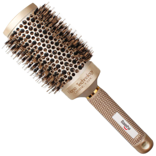 Hair Brush, Large 3 Inch round Brush with Boar Bristle, Vented Ceramic Barrel, f