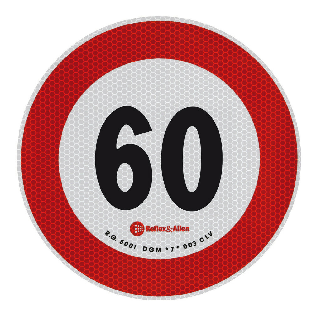 98440 Contrassegno limite velocità 60 Km/h 1pz *DISCO LIMITE VELOCITA' 60