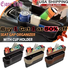 Car Seat Gap Filler Leather Multifunctional Accessories with Storage Organizer