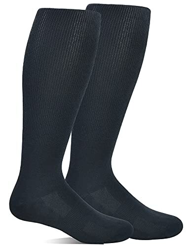 4Pairs Mens Diabetic Over the Calf Breathable Socks w/NonBinding Top 10-13 Black - Picture 1 of 7