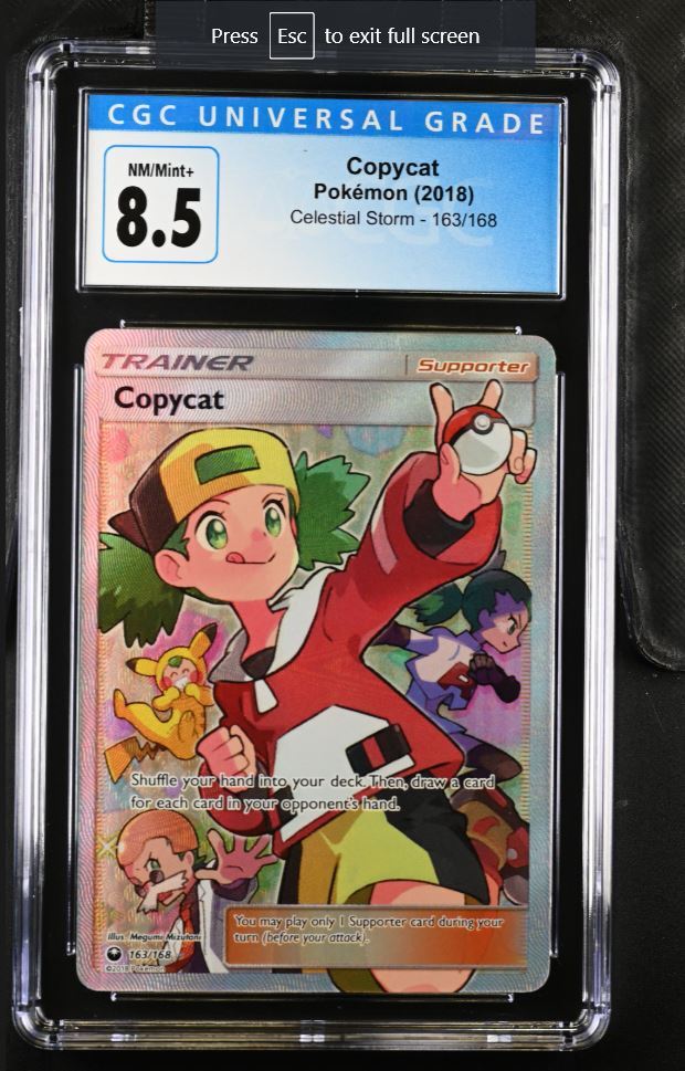 Pokemon 2018 Copycat CGC 8.5 Near Mint 163/168 Celestial Storm