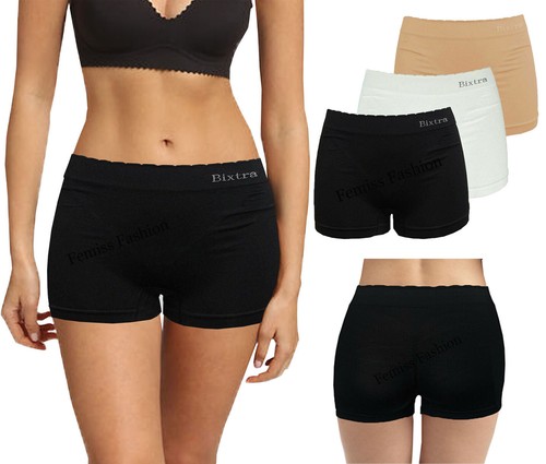 Damen schwarz Slips Unterwäsche Shorts Stretch Yoga Boxershorts Sport weich Hot Pants - Bild 1 von 9