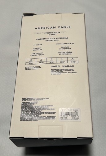 American Eagle Boxers Mens Small Plaid 5 Pack - Picture 2 of 2