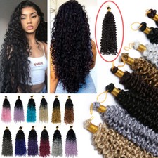 5 Pack Afro Deep Water Wave Hair Extensions Kinky Curly Crochet Braid Hairpiece