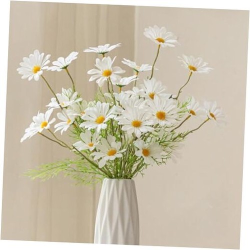 10Pcs 20" Artificial Daisy Flowers Fake Flowers for Home Wedding Office White