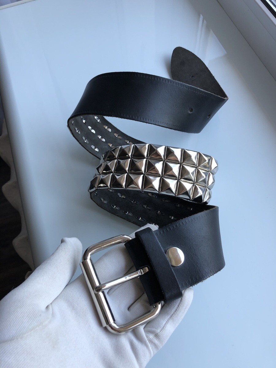 小物 Vintage 90s Studded Design Belt Genuine Vintage Retro Circle Studded Leather Belt