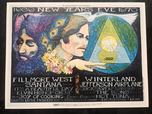 Concert Posters Jefferson Airplane+Grateful Dead 4 Reprints 1960s Gig Flyers Art - Picture 4 of 6