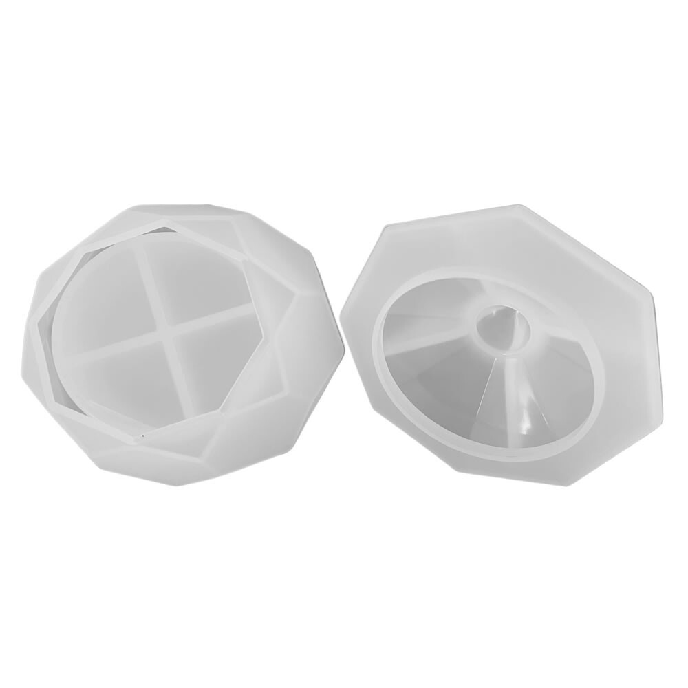 Flexible Reusable Silicone Trinket Jewellery Box Mould Octagonal Triangular 80mm