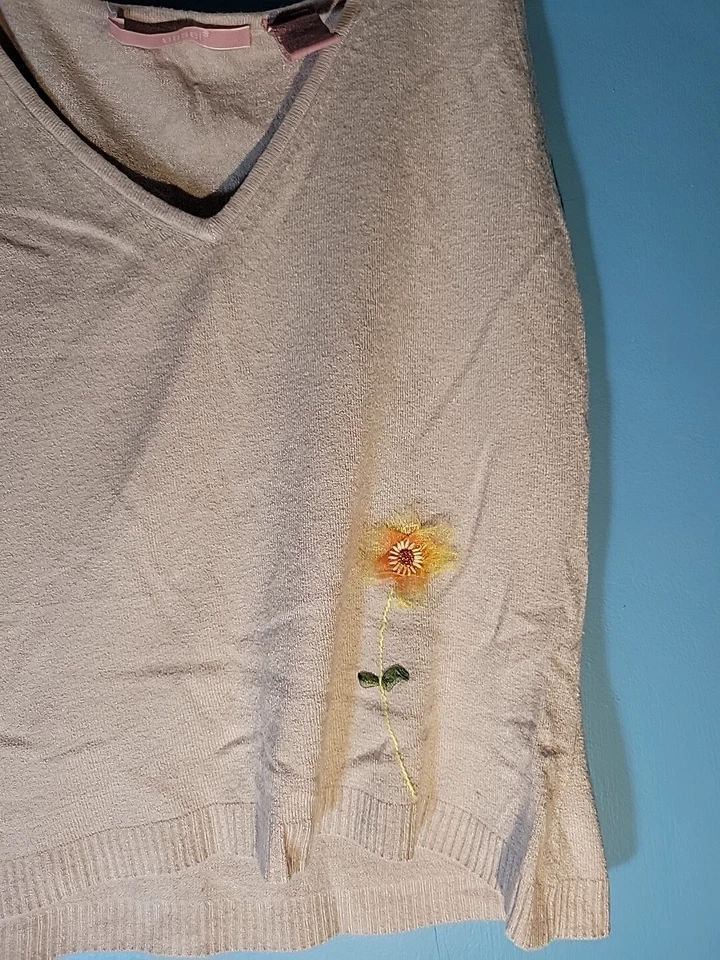 Easel Womens Sleeveless Floral Sweater Vest Foto 4 de 4