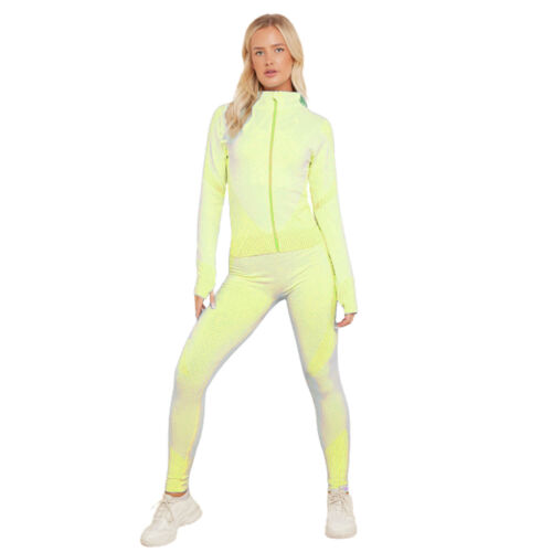 Women Seamless 3pcs Yoga Set Sportswear Gym Workout Fitness High Waist Tracksuit - Picture 6 of 19