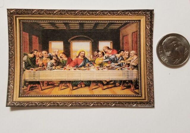 Miniature Dollhouse 1/12 Scale poster Pictures Wall Art Last Supper Jesus