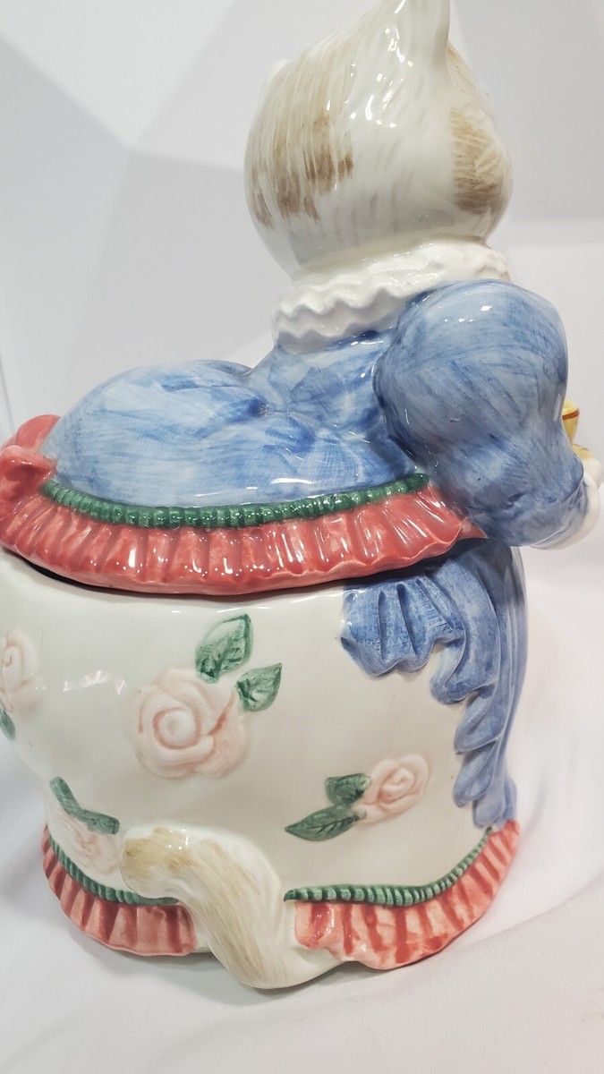 Fitz & Floyd VTG 1993 Cat Cookie Jar レトロ Fitz & Floyd VTG 1993 Porcelain Cat Cookie Jar | eBay