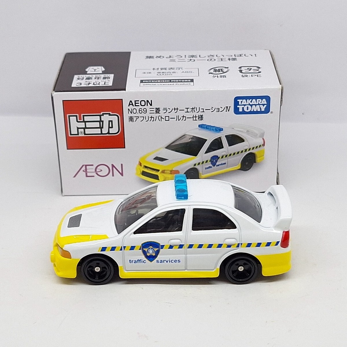 Tomica AEON 69 MITSUBISHI LANCER EVOLUTION IV South Africa Police