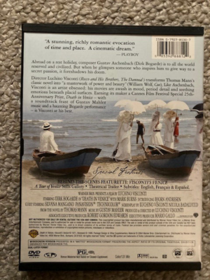 DEATH IN VENICE LUCHINO VISCONTI 1971/1999 DVD WARNER SNAP CASE