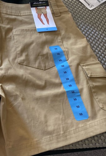 Eddie Bauer Ladies Khaki Shorts Side Cargo Pockets Size 10 New W/tags Free Ship - Picture 3 of 9