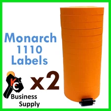 Monarch Paxar 1110 Orange labels, 2 sleeves, ink rollers included, Made in USA