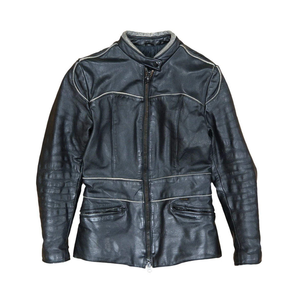 Vintage Brimaco Leather Cafe Racer Motorcycle Jacket Womens Size 8