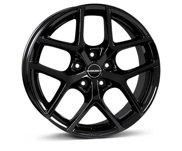 1X Borbet Design Y Black Glossy 8.5Jx18 5X112 ET35-image