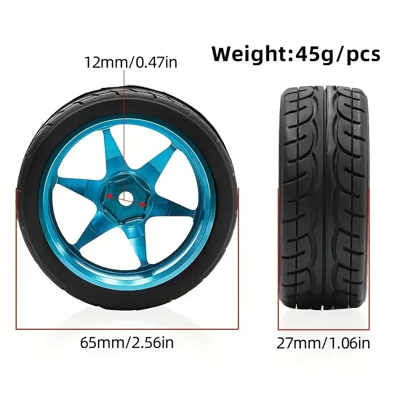 Juego de llantas de aleación de radiocontrol para tt01e Hpi Rs4 MST FW06 HSPTT02 TT01 XV01 HPI PTG2 Foto 2 de 4