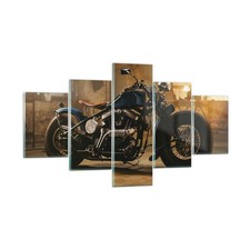 Quadro su Vetro 125x70cm Harley-Davidson moto motore Stampe Moderni Murale