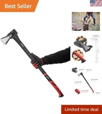 Effortless 36-Inch Splitting Axe with Shock Absorbing Handle for Firewood