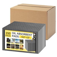 150 Pack Oil Absorbent Pads, Polypropylene oil Spill Mat 9.8 x 13 Inch Water