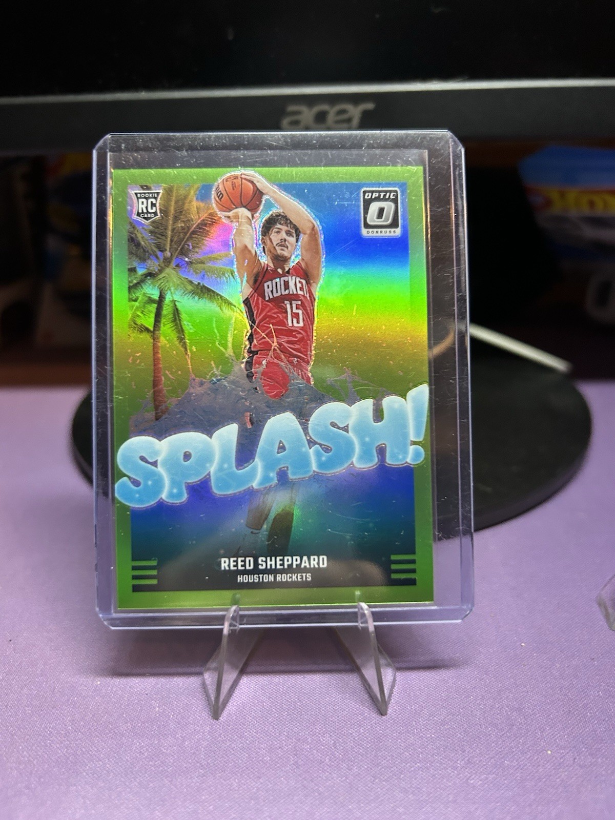 2024-25 Panini Donruss Optic - Splash! Reed Sheppard #13 Lime Green Prizm /199 