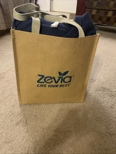 Zevia Live Your Best Shopping Bag Washable Paper 12” W x13” H x 7 1/2” Deep