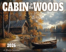 2026 Cabin in the Woods Wall Calendar 16-Month X-Large Size 14x22 FREE SHIPPING