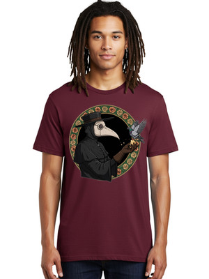 Plague-Doctor Mens Graphic Tee, 100% Cotton, Casual Summer Wear