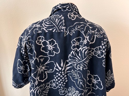 Knightsbridge mens Hawaiian shirt size 2XL short sleeve blue floral 1 pocket - Picture 4 of 5