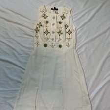 Banana-republic Women's Cream and White Dress