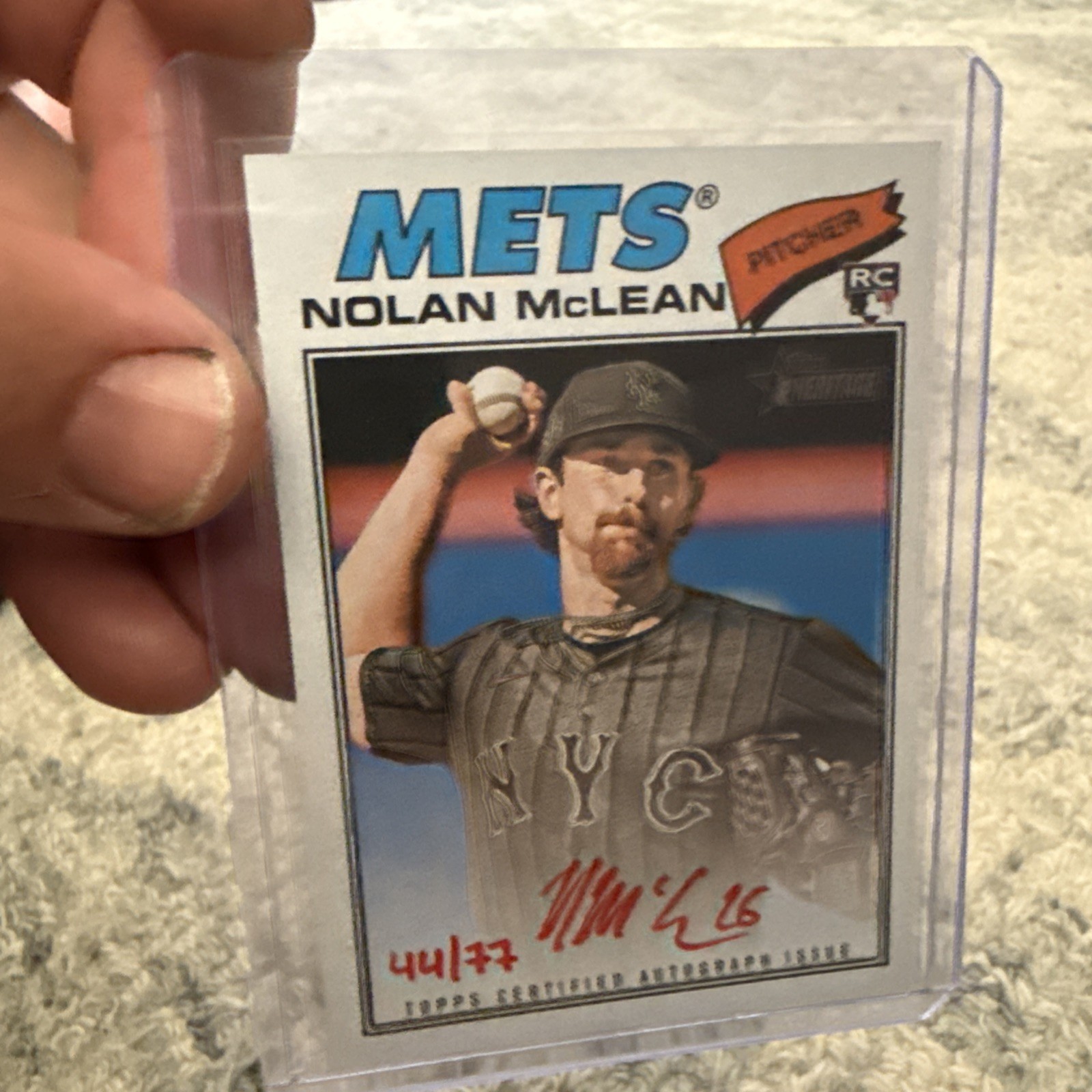 2026 Topps Heritage Nolan McLean Real One RED INK Autograph /77 RC NY Mets Auto