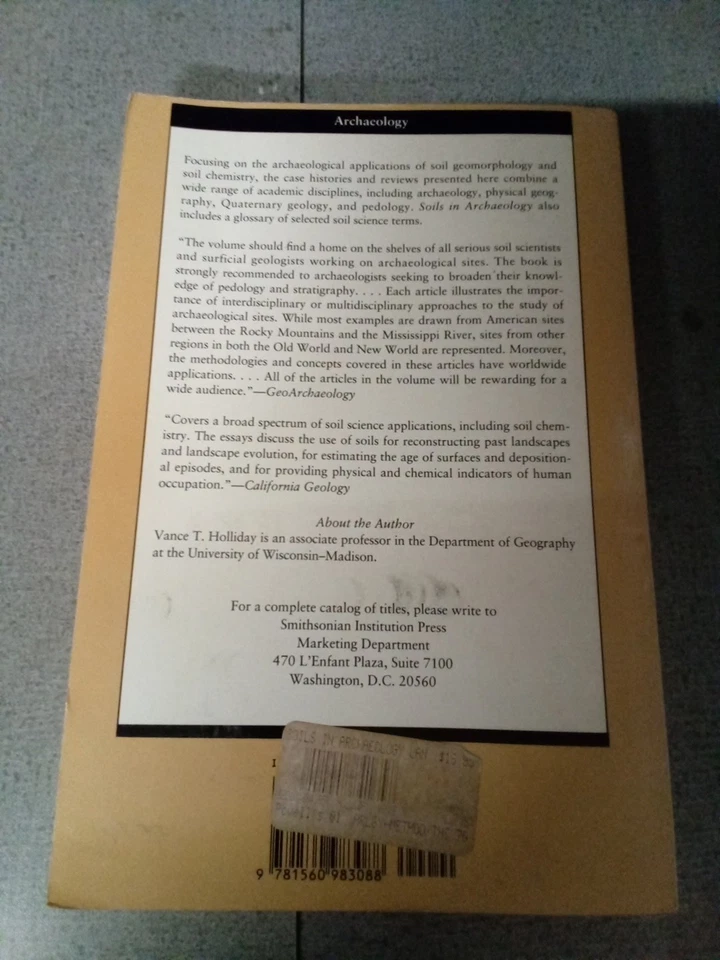 Soils in Archaeology : Landscape Evolution and Human Occupation Paperback - Image 2 of 4