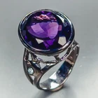 Gemstone 22 ct Natural Amethyst Ring 925 Sterling Silver Size 8 /R467892