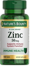 Nature's Bounty Zinc Supports Immune Health 50mg 100 ct Caplets