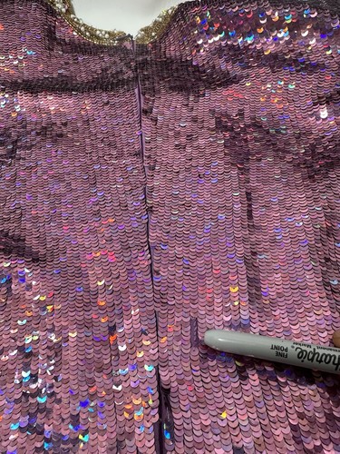 Vintage Naeem Khan Riazee Dress Mini Sheath Pink Beaded Sequin Silk Size 8 - Picture 19 of 24