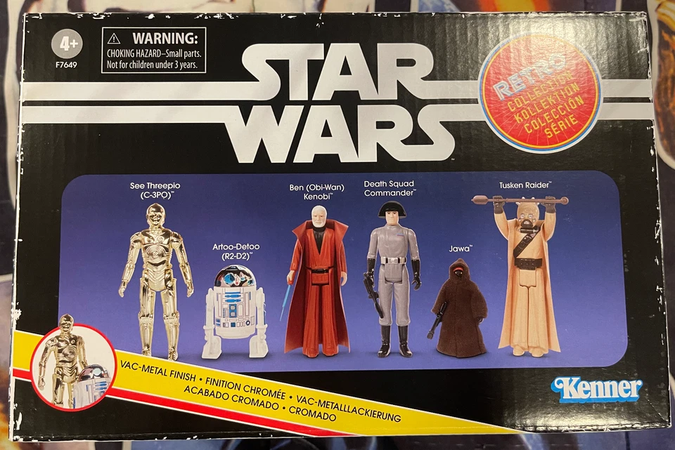 2022-2024 KENNER STAR WARS COLECCIÓN RETRO EPISODIO IV JUEGO COMPLETO EN CAJA DE 3 Foto 3 de 4