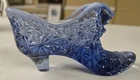 Vintage Fenton Glass Shoe - Blue- 5-5/8"l - Art Glass