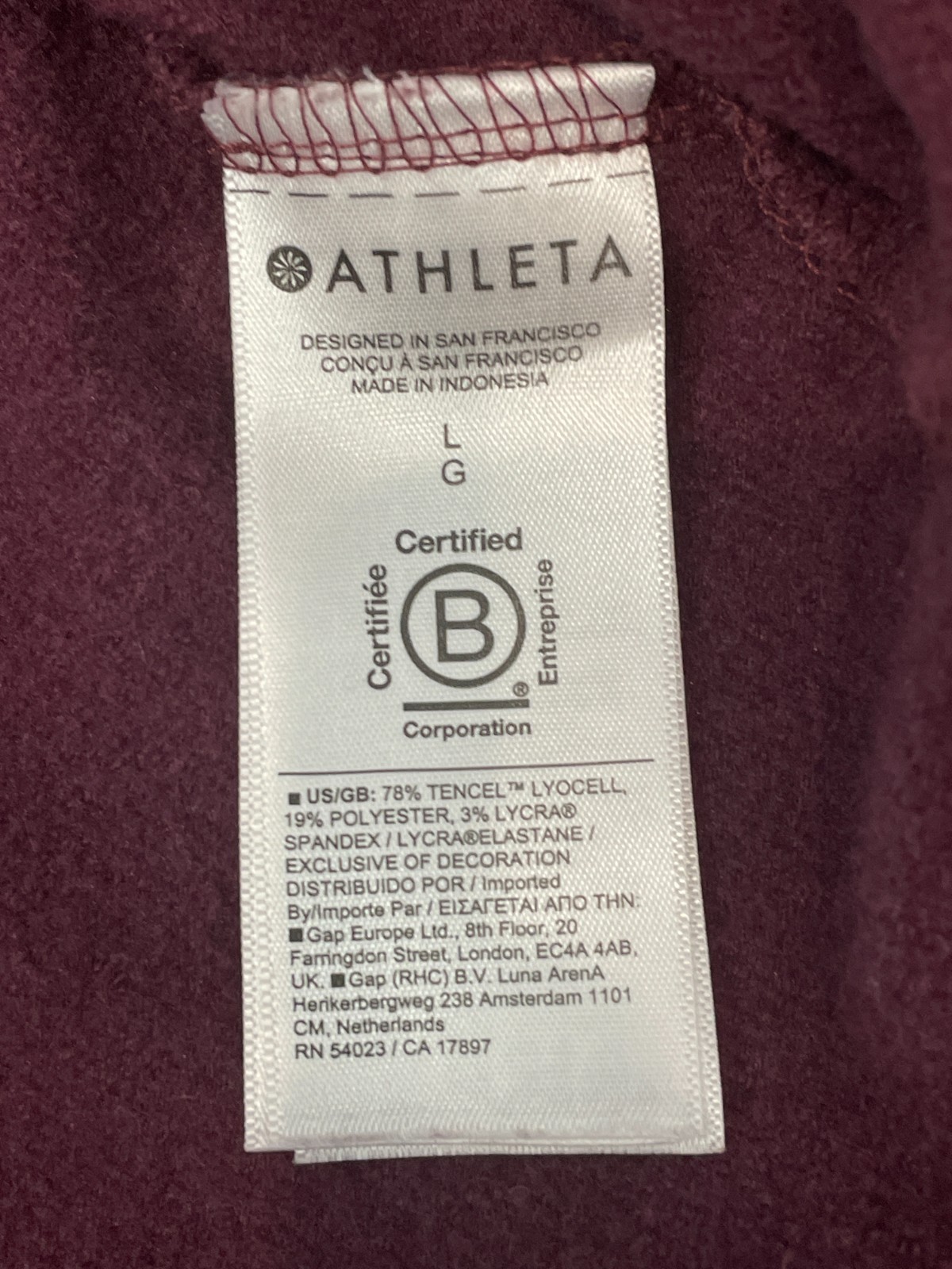 Athleta Sweater Women L Burgundy Maroon Extra Soft Knit Crewneck Logo Casual thumbnail 9