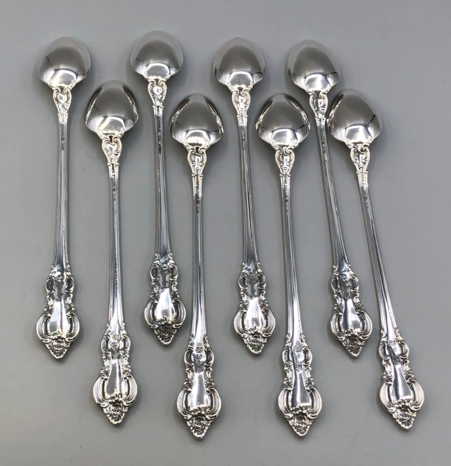 Juego de 8 cucharaditas heladas de plata de ley El Grandee by Towle 8 1/8" Foto 2 de 4