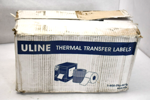 Uline S-5036 4" x 3" Thermotransfer Etiketten 7200 Etiketten 4 Rollen Weiß Etiketten