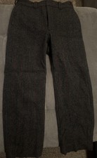 Vintage Woolrich Hunting Field Pants Wool Snap Malone Men s Plaid Gray Red