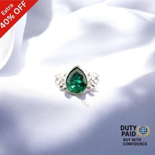 Natural Green Emerald 925 Sterling Silver Artisan Wedding New Band Handmade Ring