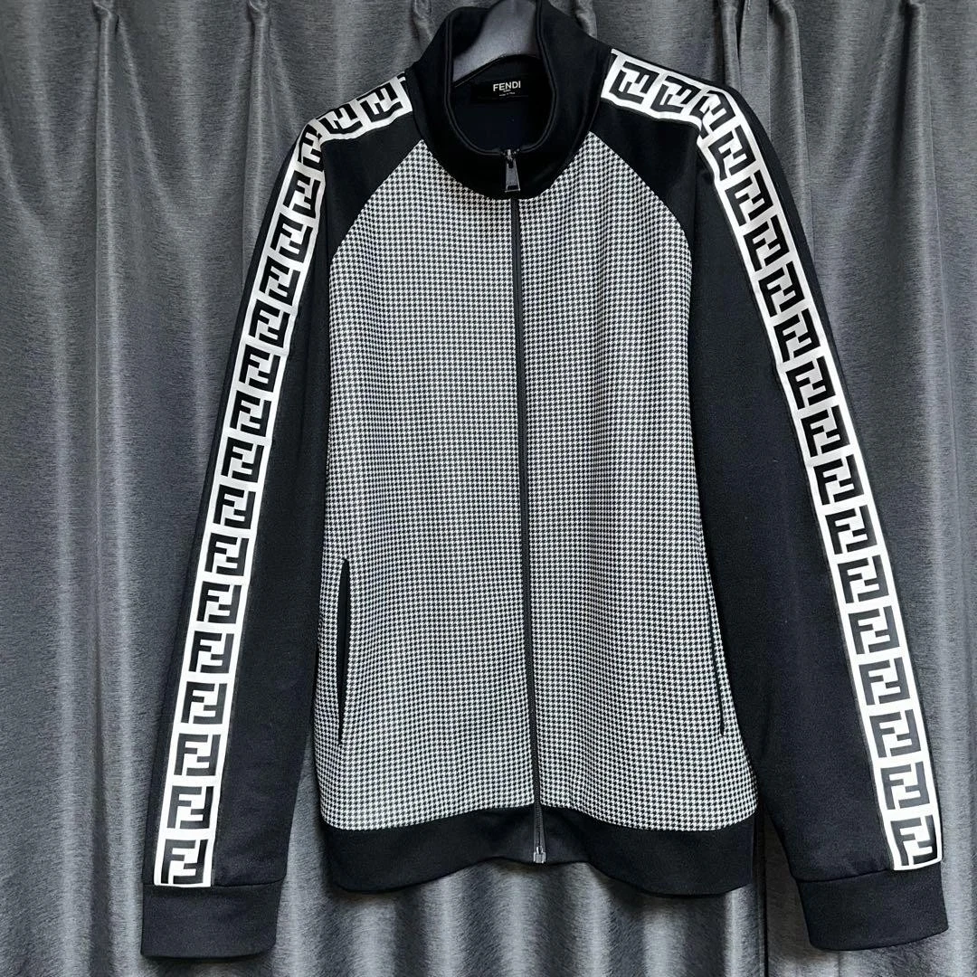 Giacca con zip a quadri Fendi