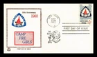 US COVER FIRST DAY OF ISSUE TRICOLOR CACHET PICTORIAL CANCEL CAMP FIRE GIRLS