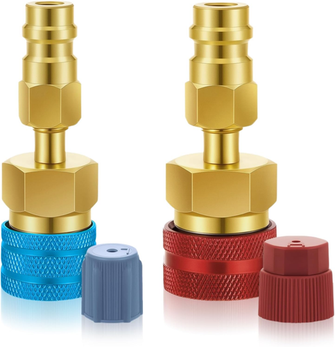 R1234Yf to R134A Adapter Kit, 2PCS Quick Couplers for High & Low Side, Car AC Re - Picture 1 of 7